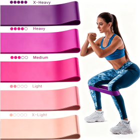 Workout Resistance Bands Loop Set Fitness Yoga Booty Leg Exercise Band Gym Fitness Butt Lift (Color: Pink)