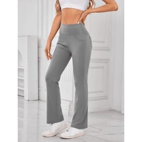 JupiterGear High-Waisted Pants with Pockets (Color: Gray, size: M)